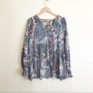 Zara Paisley Oversized Top Blouse